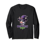 Funny Farm Halloween Shirt Hocus Heifer Pocus Witch Hat Long Sleeve T-Shirt