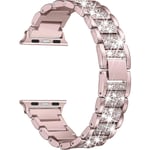 Bling Bands Kompatibel med Apple Watch Band 38mm 40mm 41mm 42mm 44mm 45mm Iwatch Serie 7/6/5/4/3/2/1/se, Dressy Smycken Metall Armband Justerbar Wr Rose Gold 42mm-44mm-45mm
