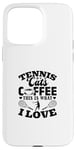 Coque pour iPhone 15 Pro Max Tennis Cats Coffee This Is What I Love Joueur de tennis