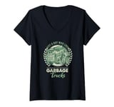 Womens Just A Boy Who Loves Garbage Trucks Fun Lover V-Neck T-Shirt