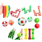 Daybreak 24 Pcs Fidget Sensory Toy Set Stress Relief Toys for Kids Adults, Fidget Toys for ADHD/ADD/OCD, Relieves Stress And Anxiety Fidget Toy, Fun Fidgeting Game for Classroom and Office