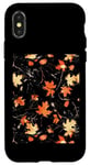 Coque pour iPhone X/XS Orange Camo Automne Feuilles d'automne Abstrait Saisonnier