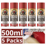 SAAO Adhesive Glue Spray Extra Strong For Carpet Tile Craft Fabric Card 500ml