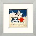 Lumartos, Vintage Poster Answer The Red Cross Contemporary Home Decor Wall Art Print, Matt Silver Frame, 10 x 10 Inches