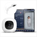 Nanit Pro Complete Baby Monitoring System Bundle - Includes 1080p Over The Cot Camera, Travel Multi-Stand, Breathing Wear Band - Tracks Newborn Sleep and Breathing Motion Sensor-Free, White, 1 Count