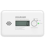 Carbon Monoxide Detector, 10 Years Battery Carbon Monoxide Alarm, CO Alarm with LCD Display and Test/Silence Button Conforms to EN50291 Standard