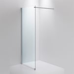 INR Iconic Nordic Rooms Dusjvegg Basic PRO Ramona Krom / 80cm Klart Glass