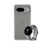 Google Pixel 8 – Unlocked Android smartphone with advanced Pixel Camera, 24-hour battery and powerful security – Hazel, 256GB Pixel Watch Champagne Hazel Active band