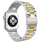 Apple Watch 9/8/7/6/5/4/3/2/1/SE - 41/40/38 mm - Luxury Metal Beads Watch Band - Guld/Silver