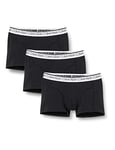 Calvin Klein Men’s 3-Pack of Boxers Trunks 3 PK with Stretch, Black W/ White Wb, S [Amazon Exclusive]