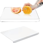 Plunag Planches à découper en acrylique transparent antidérapant multifonction avec rebord de comptoir pour la maison et la cuisine 600 x 450 mm (courbure 30 mm)