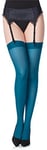 Merry Style Bas Autofixants pour Femmes en Microfibre, Bas Unis, Lingerie Sexy Sous-vêtements Femme Modèle MS 799 40 DEN (Turquoise Foncé, XL-XXL)