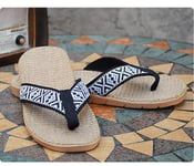 Flip-Flops Comfort Slippers for Beach/Pool,Men's Linen Flip-Flops Slippers-D_42,Women and Men’s Anti-Slip Slip-on Slippers