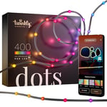 Twinkly Dots 20m, Flexible RGB LED Strip, in- and Outdoor, Compatible with Alexa and Google Home, IP44, 16 M+ Colors, App Control, Black Wire, 400 LED Lights