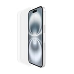 Belkin Protection d'écran antimicrobienne ScreenForce TemperedGlass pour iPhone 15, verre trempé, fine, transparente, antirayure, support Easy Align pour pose sans bulle d'air, pack de 2