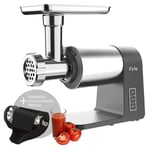 Zyle ZY192TMG Electric Meat Grinder Silver with Tomato Juicer Attachment 2000 W