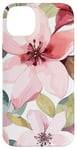 Coque pour iPhone 14 Plus Fleurs aquarelle douces en rose et mauve