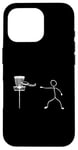 Coque pour iPhone 16 Pro Disque Golf Player Sports Lover Funny Stickman Jeu de plein air