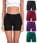 wirarpa Boxer Femme Modal Shorty Femme Super Doux Panty Caleçons Femme Short Sécurité sous Jupe Lot de 4 Multicolor Taille L