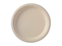 Tallerken Rund Ø18 Cm Med Flad Kant Bagasse Greaseproof Ff Beige,8 Ps X 125 Stk/Krt