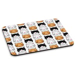 3 Cats Pattern PC Computer Mouse Mat Pad - Tabby Black White Ginger Cute