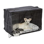 MidWest Homes for Pets 1530DD-KIT Kit Cage pour chiens iCrate 76,2 cm, modèle amélioré, double porte, comprenant une cage pour chien, un lit pour animal domestique, Noir