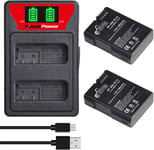 2X1500mAh EN-EL14/EL14a Batterie et Chargeur LED pour Nikon D5600 D5500 D5200 D5100 D3500 D3400 D3300 D3200 D3100 Coolpix P7800 P7700 P7000 P7200