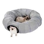 PAWZ Road Tunnel pour Chat Chat Jouet Chien Tunnel Donut Cercle Forme Pliable Amovible Gris