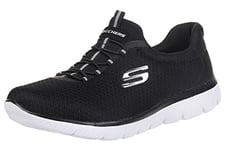 Skechers Femme Summits Chaussures de Fitness, Multicolore (Black Mesh White T), 40 EU Large