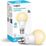 Tapo WiFi Smart Bulb, B22 Smart Light Bulb, 8.7W, Energy saving, Works with Amazon Alexa and Google Home, Dimmable Soft Warm White Alexa Light Bulbs, (Tapo L510B) [Energy Class F],Packaging may vary