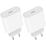 20w 2-pack Usb C Snabbladdare, Usbc-uttag Typ C Vägg AC-strömadapter