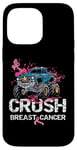 Coque pour iPhone 14 Pro Max Monster Truck Rose Sensibilisation au cancer du sein pour tout-petits garçons Love