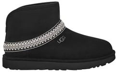 UGG Women's Classic Mini Crescent Fashion Boot, Black, 10 UK