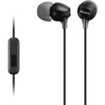 Sony MDR-EX15AP Wired In-Ear Headphones - Black Microphone - 3.5mm Jack