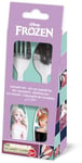 Disney Lot de 2 couverts bleu clair pour fille en acier inoxydable Frozen Elsa et Anna avec pointes arrondies