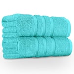 GC GAVENO CAVAILIA Large Towels Bath Sheet 2 Pack - 100% Egyptian Cotton Towels Jumbo Bath Sheet - Highly Water Absorbent & Quick Dry Extra Large Towels - Easycare & Durable - Aqua