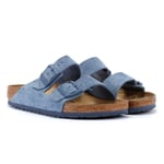 Birkenstock Unisex Arizona Suede Elemental Blue Sandals - Size EU 45