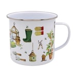 450ml Green Fingers Tin Mug Coffee Cup Garden Lovers Theme Plants Gardening Tool