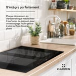 Klarstein Plaque Induction Electrique Encastrable, 4 Plaques Chauffante, Plaque Induction 4 Feux de 7000W, Tables de Cuisson à Induction Electrique,