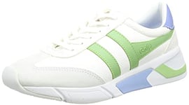 Gola Femme Eclipse California Sneaker, White/Patina Green/Vista Blue, 41 EU