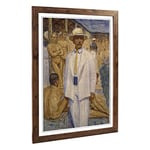 Big Box Art Framed Print of Eugene Jansson Man in a Panama Hat Design | Wall Art Picture | Home Decor for Kitchen, Living Room, Bedroom, Hallway, Walnut, A2 / 24.5x18 Inch / 62x45cm