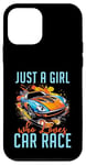 Coque pour iPhone 12 mini Juste une fille qui aime les courses de voitures de sport pour femmes