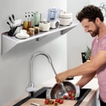 VEVOR Étagère Murale Tablette Flottante Inox 1524x356x63mm Charge 180kg Cuisine