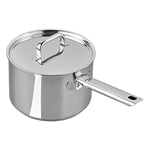 Tala Performance Stainless Steel 18cm Dia Deep Saucepan with Stainless Steel lid, Made in Portugal, with Guarantee, Suitable for All hob Types Including Induction Polished Mirror Shine Finish