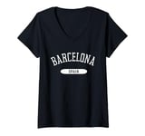 Womens Barcelona Shirt Classic Style Barcelona Spain V-Neck T-Shirt