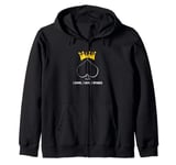 Spades Card Game Player I Came I Saw I Spaded King Of Spade Zip Hoodie