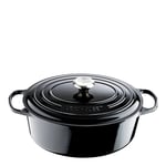 Le Creuset - Signature støpejernsgryte oval 31 cm 6,3L svart blank