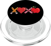 Teacher Student Gift Heart Pencil Apple Valentine's Day PopSockets PopGrip for MagSafe