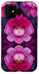 Coque pour iPhone 11 Rose Pop Art Ethnique Magenta et Rose Pivoine Blush