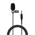 Sujeetec Pro Lavalier Microphone Lapel Microphone 3.5mm (1/8'') TRS Unidirectional Condenser Mic for PC Camera Voice Amplifier Wireless Transmitter, Ideal for Lectures, Podcasts